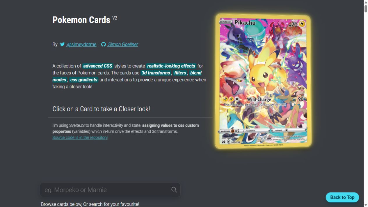 simeydotme/pokemon-cards-css公开演示的原始页面截图